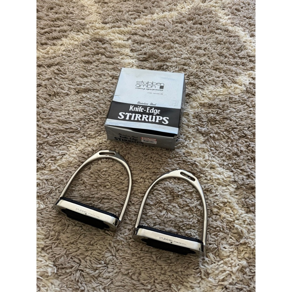 Stubben Knife-Edge Double Offset Stirrups Stainless Steel 12cm 4.75in No. 1103